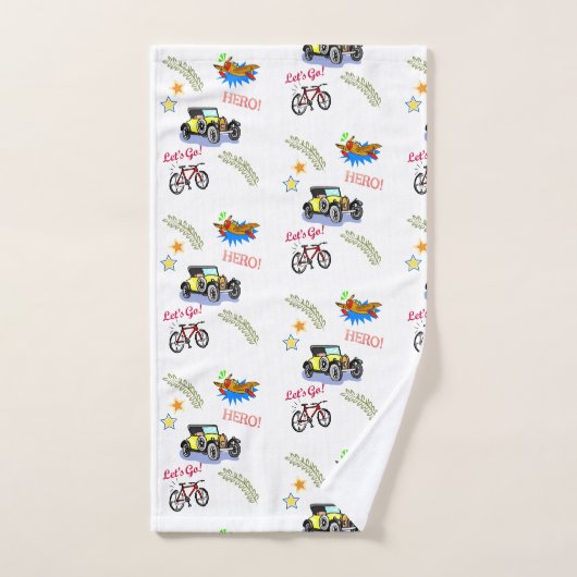 Badkamer handdoek sets held fiets auto vliegtuig (Handdoek)
