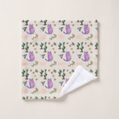 Badkamer handdoek sets kat vis cactus (Wasdoekje)