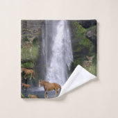 Badkamer handdoek sets paarden (Wasdoekje)