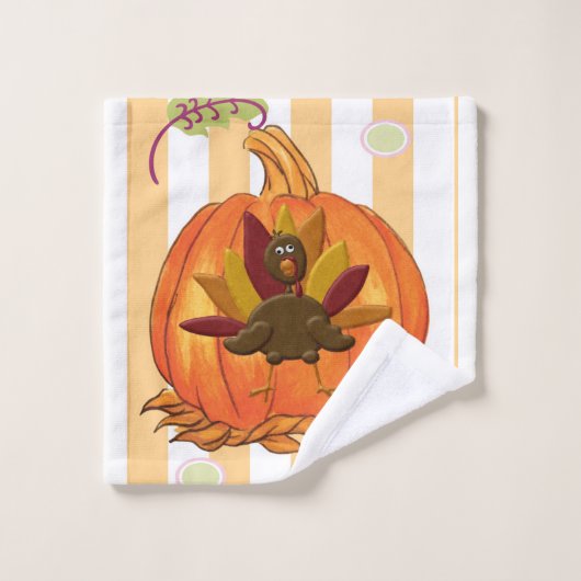 Badkamer handdoek sets pompoen Sinaasappel Turkije (Wasdoekje)