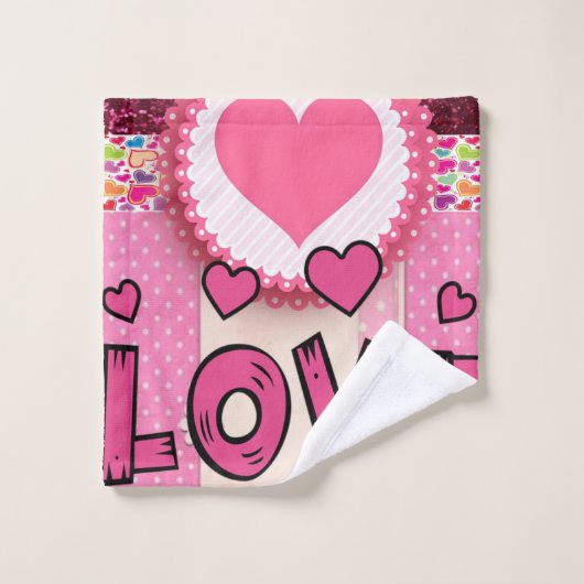 Badkamer Handdoek Sets Valentijnsdag, Liefde (Wasdoekje)