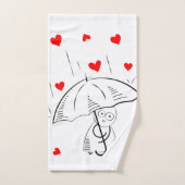 Badkamer Handdoek Sets Valentijnsdag ParapluHarten (Handdoek)