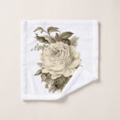 Badkamer Handdoek Sets  Wit Rose Floral (Wasdoekje)
