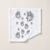 Badkamer handdoek sets wolven (Wasdoekje)