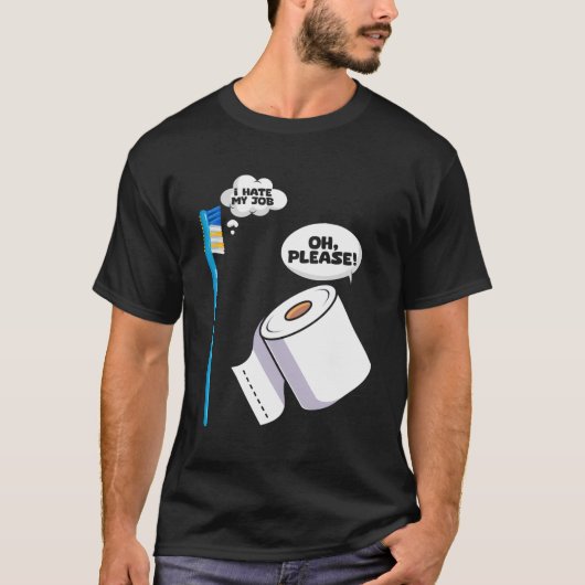Badkamer Toilet Borstel Toilet Papier Restroom Poo T-shirt (Voorkant)