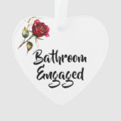 Badkamer vacant/verloofde rode roos ornament (achterkant)