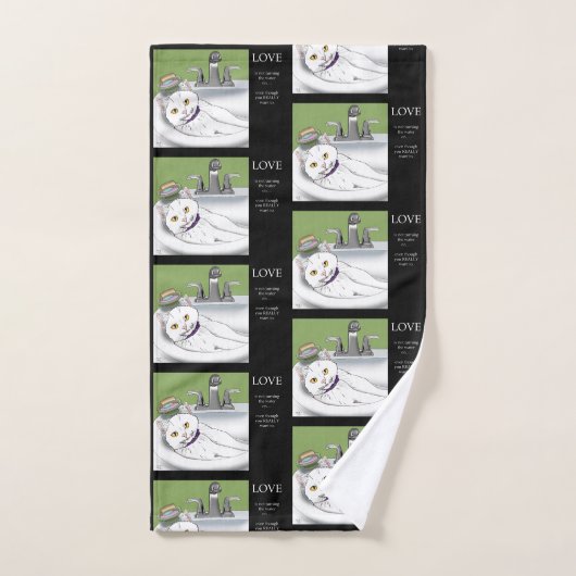 Badkamer wastafel witte kat bad handdoek (Handdoek)