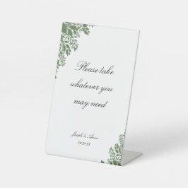  badkamerbord in Classic Greenery Reclamebord Met Voetstuk