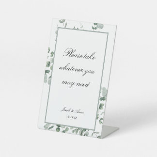 badkamerbord in Eucalyptus Reclamebord Met Voetstuk