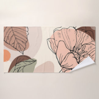 BADKAMERDECOR, NEUTRALE AARDETOON HANDDOEK SET,