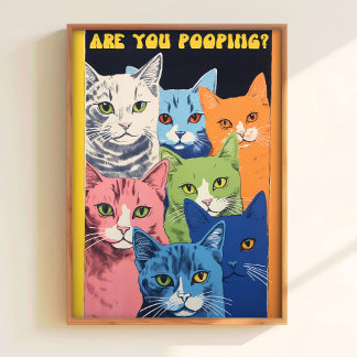 Badkamerkatprint Grappige Toilet Kunstprints voor Poster