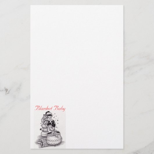 badkuip, Blanket Baby Briefpapier (Voorkant)