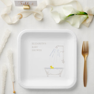 Badkuip Rubber Eend Baby Shower Geslacht Neutraal Papieren Bordje