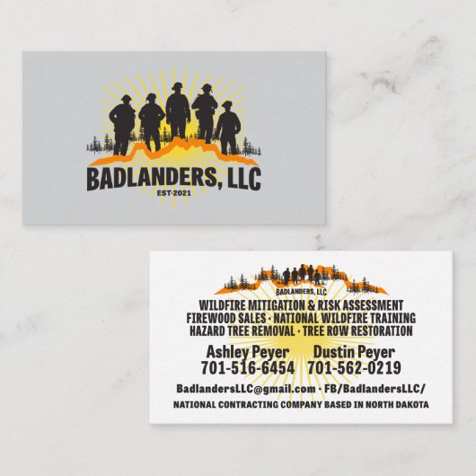 Badlanders LLC Carte de visite (Devant / Derrière)