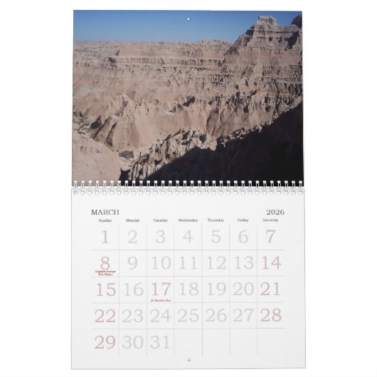 Badlands - Calendrier 2020 (Mar 2026)