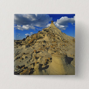 Badlands-formaties bij Dinosaur Provincial Park 5 Vierkante Button 5,1 Cm