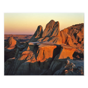 Badlands in Theodore Roosevelt National Park Foto Afdruk