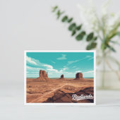 Badlands Monument Valley Vintage Art Briefkaart (Staand voorkant)
