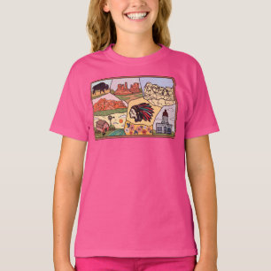 Badlands Mt Rushmore Black Hills South Dakota Map T-shirt