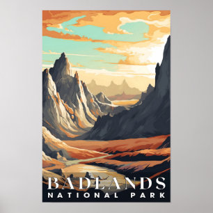 Badlands Nationaal Park Abstracte Natuur Landschap Poster