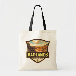 Badlands Nationaal Park Illustratie Retro Tote Bag