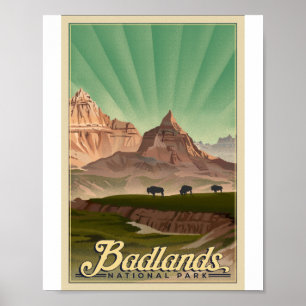 Badlands Nationaal Park Litho Kunstwerk Poster