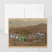 Badlands National Park, carte postale de style Vin (Devant / Derrière)