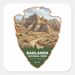Badlands National Park Pijlpunt Vierkante Sticker