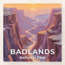 Badlands National Park South Dakota Painting Glazen Onderzetter