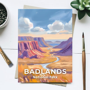 Badlands National Park South Dakota Reis Kunst Briefkaart