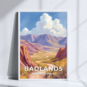 Badlands National Park South Dakota Reis Kunst Poster