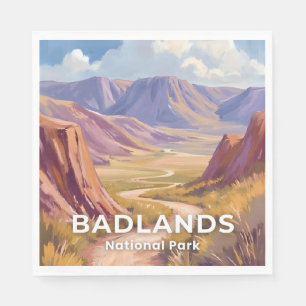 Badlands National Park South Dakota Reis Kunst Servet
