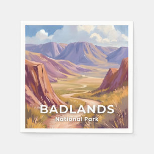 Badlands National Park South Dakota Reis Kunst Servet