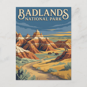 Badlands National Park South Dakota Reisposter Briefkaart