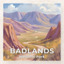 Badlands National Park South Dakota Travel Art Glazen Onderzetter