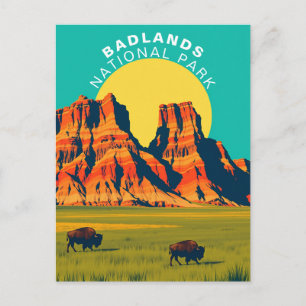Badlands National Park South Dakota USA Vintage Briefkaart
