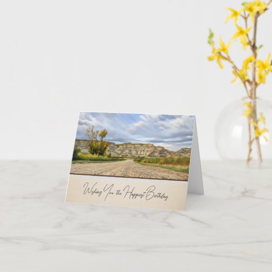 Badlands Scene - Carte d'anniversaire (Fleur jaune)