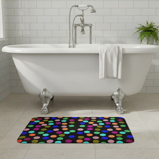 Badmat met multi-kleur stippen