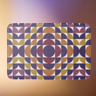 Badmat met retro cirkels Midden-euwse moderne st