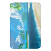 Badmat/Tropisch strand met palmbomen Badmat (Voorkant Verticaal)