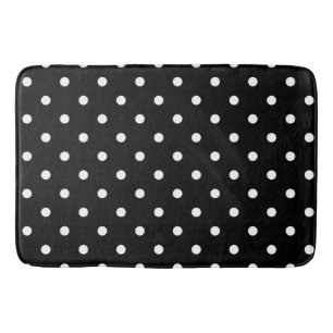 Badmat/Zwart met Witte Polka Dots Badmat