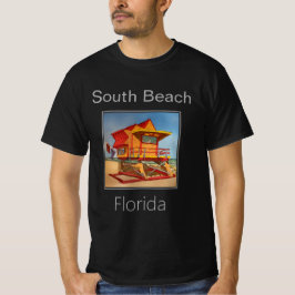 Badmeestertoren, rood en Sinaasappel, South Beach T-shirt