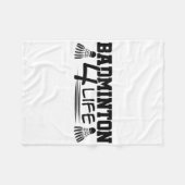 Badminton 4 Life Graphic Badminton Player Shuttle Fleece Deken (Voorkant (Horizontaal))