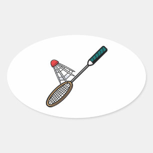 Badminton 4 ovale sticker