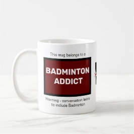 Badminton Addict Voeg Jouw naam Monogram Initiaal  Koffiemok