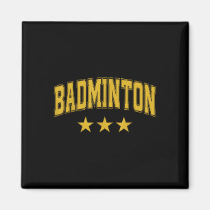 Badminton Alle Gele Sterren Clic Retro Varsity Tek Magneet