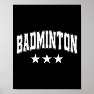 Badminton Alle witte sterren Klik Retro Varsity Te Poster