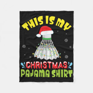 Badminton And Santa Costume Snow This Is My Christ Fleece Deken