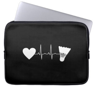 Badminton - Badminton Bal Hartslag Laptop Sleeve