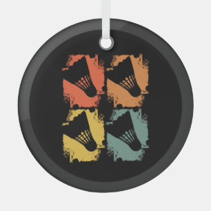 Badminton - Badminton Ball Retro Glas Ornament